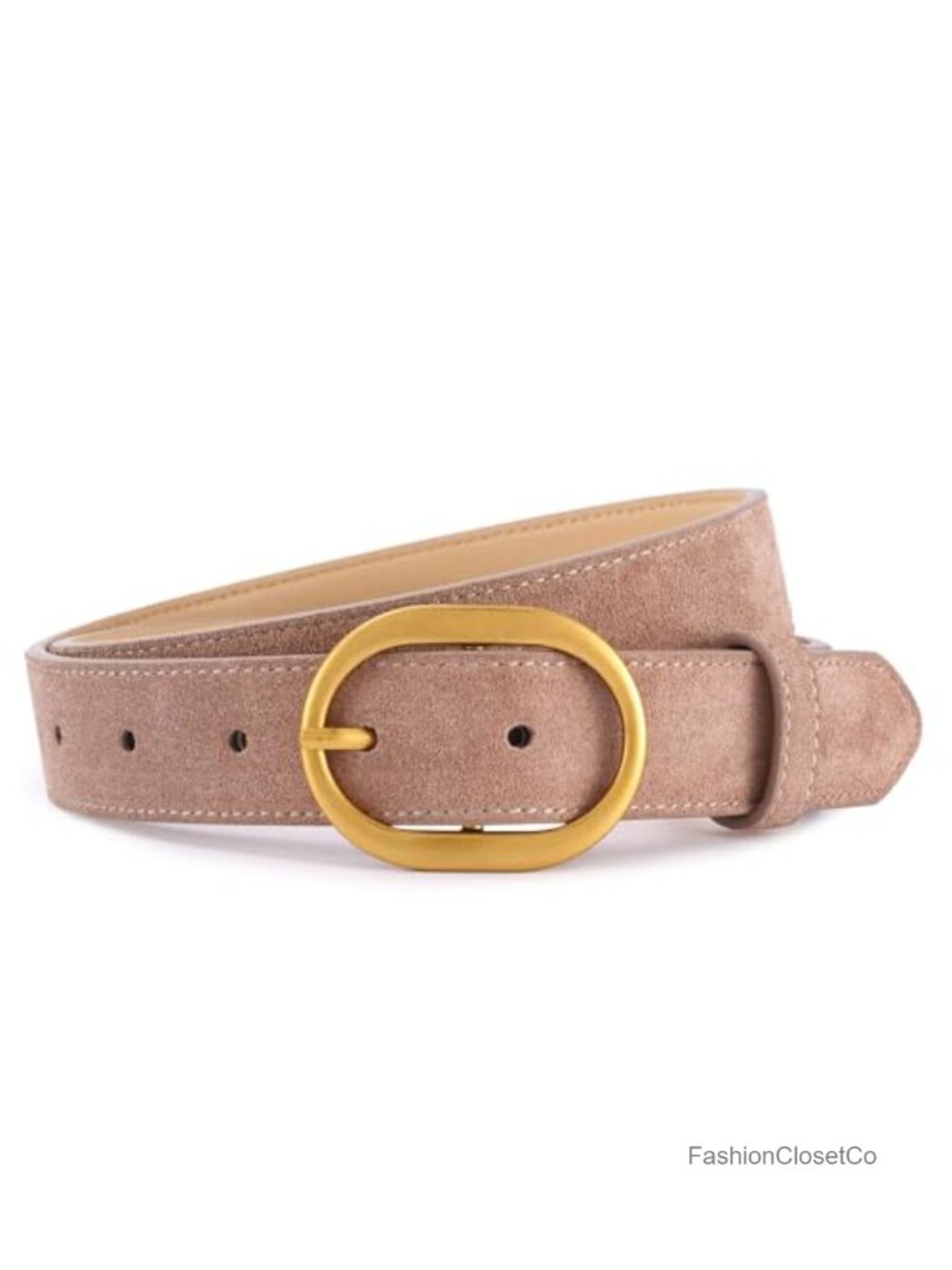 Suede Belt Genuine Leather Gold Buckle Casual Dress Jeans Waist Belt